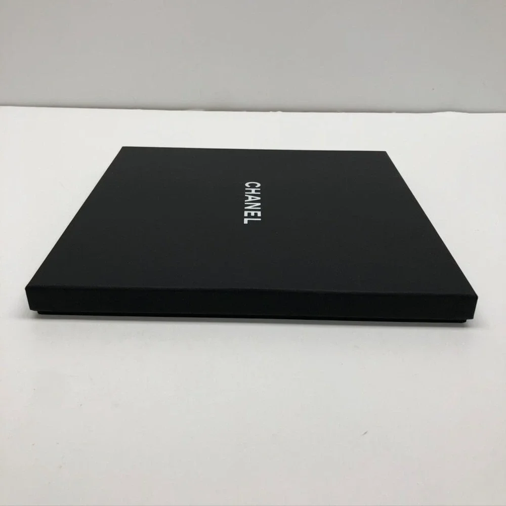 Authentic Chanel Gift Box Black Empty Storage Square Medium 10.5x10.5x1